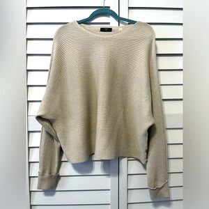 Tahari Long Sleeve Glittery, Flowy & Stretchy Sweater